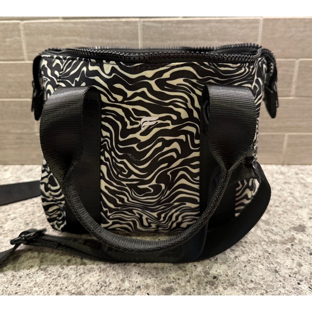 Fabletics Black/White Compact Zebra Print Mini Grip Duffle Bag/Purse/Gym Bag - Picture 8 of 10